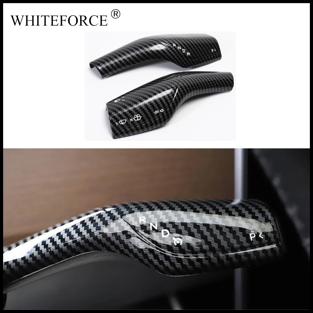

For Tesla Model 3 Model Y Interior Remodel Patch Model3 2022 Car ABS Carbon Fiber Black Red White Column Shift Protection Cover