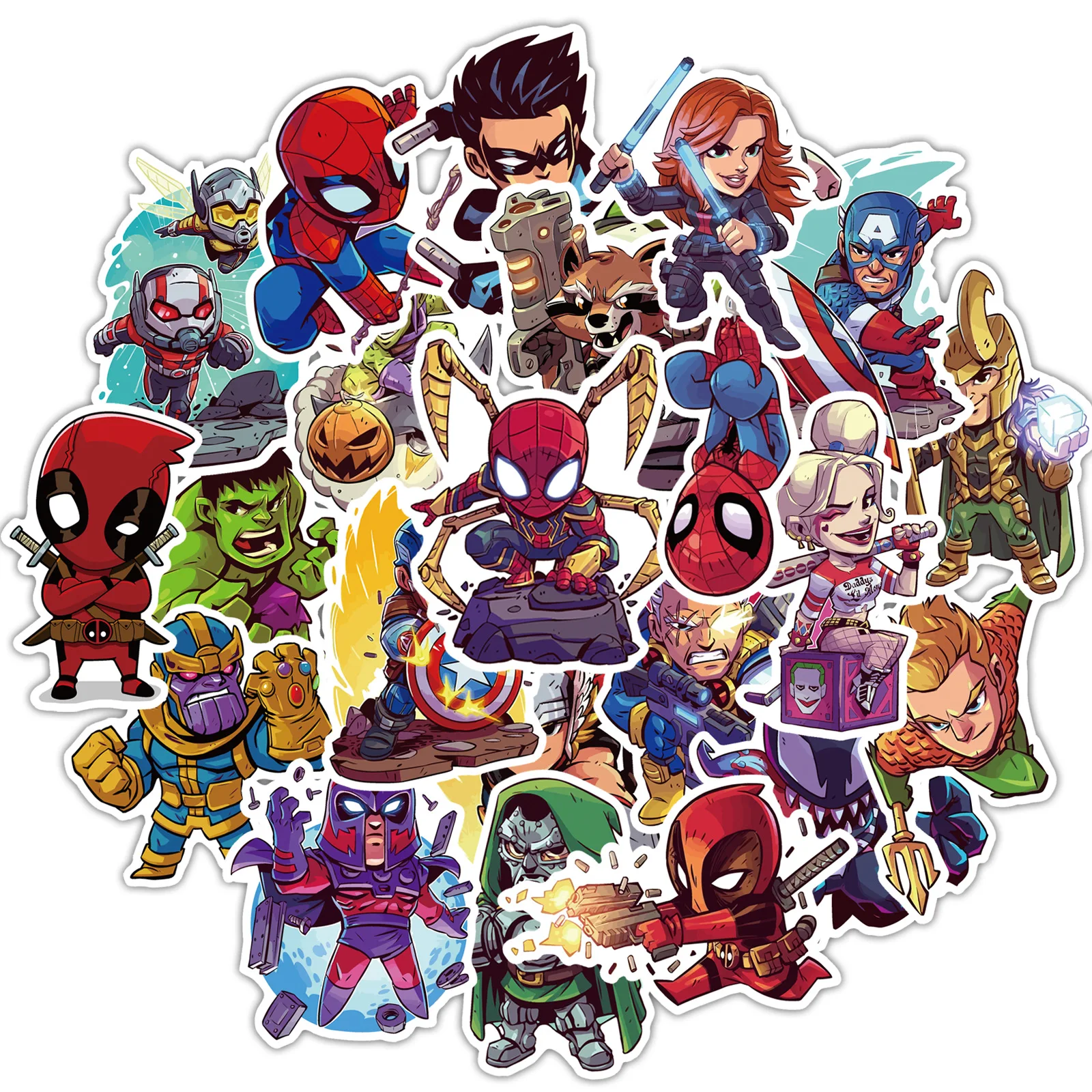 

50 шт., Детские Мультяшные персонажи мультфильма «Marvel»