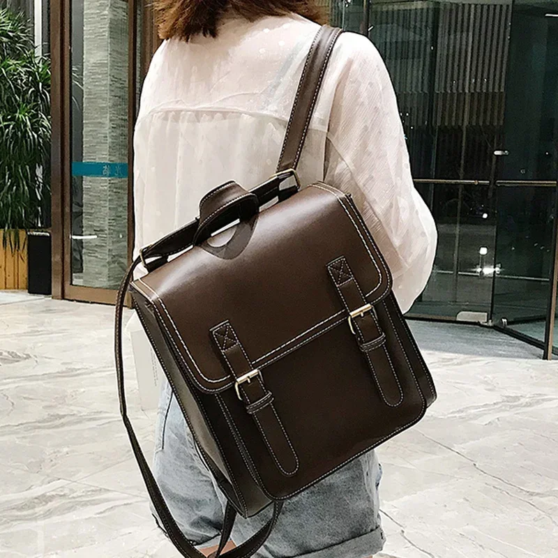 

Backpack Female Pu Leather Bag Women's Backpack Fashion School Bag for Girls High Quality Leisure Shoulder Bag Sac A Dos