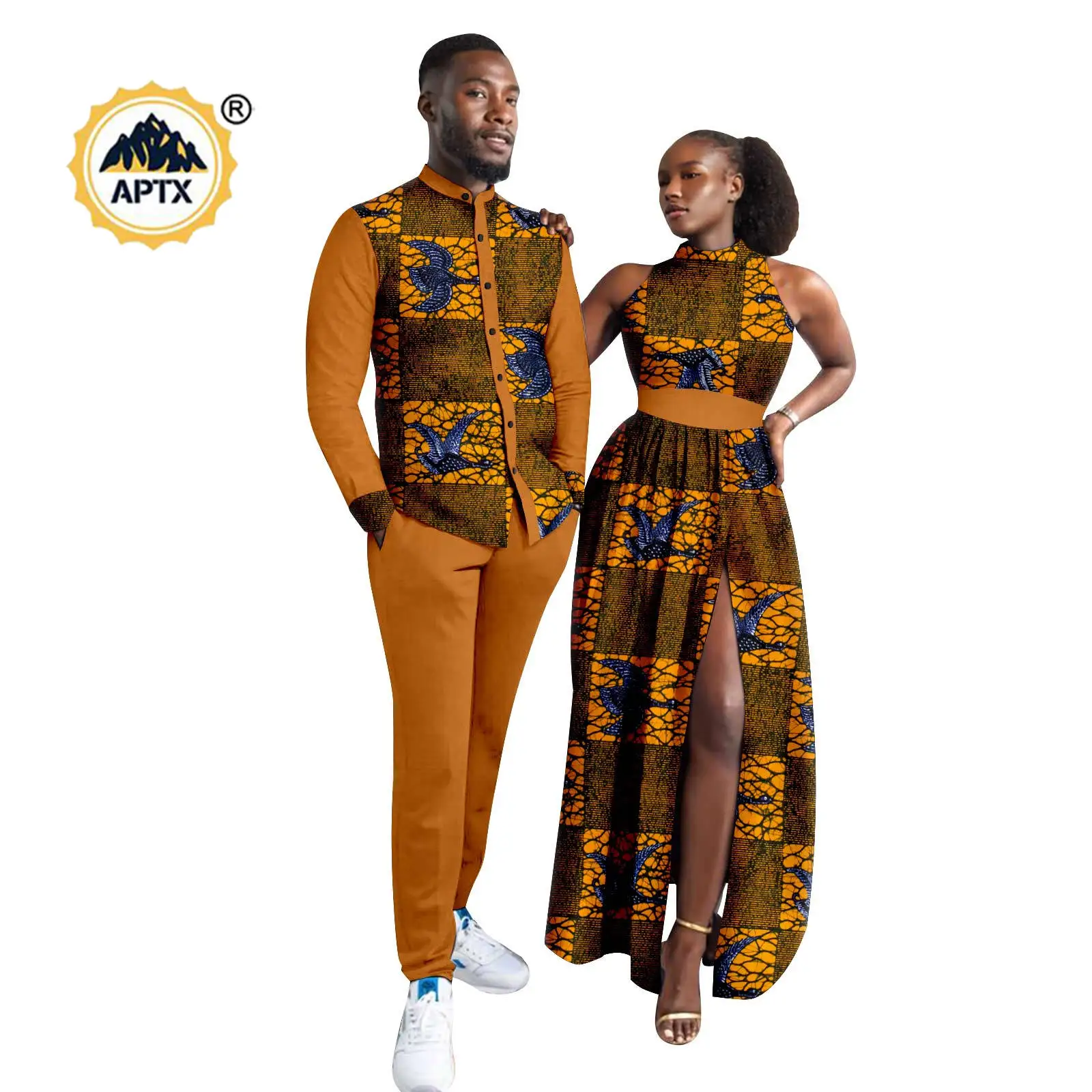 Дашики Африканский сексуальный принт длинные платья с разрезом подходящая