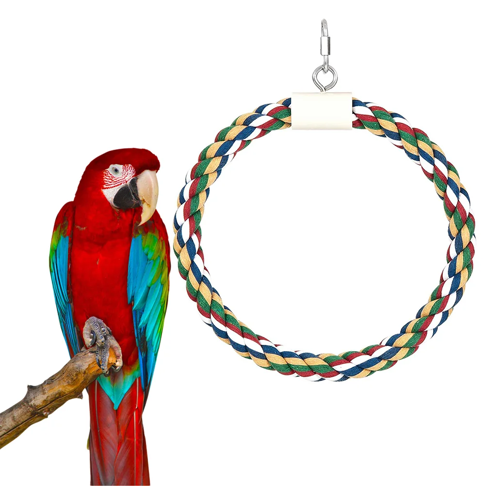 

Bird Toys Parrot Rope Toyperch Cage Accessories Cotton Cockatiel Love Birds Swing Perches Climbing Hanging Biteparrots Medium