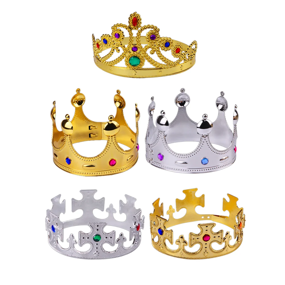

Royal King, 2pcs Jeweled King Crowns for Kids Adults Costume Accessory Crowns
