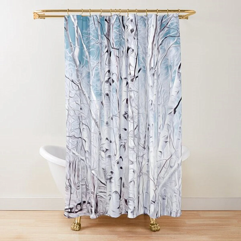 

The Birches Shower Curtain Birch Trees Bathroom Shower Curtains Art Printed Waterproof Polyester Bathroom Set Decor with Hooks