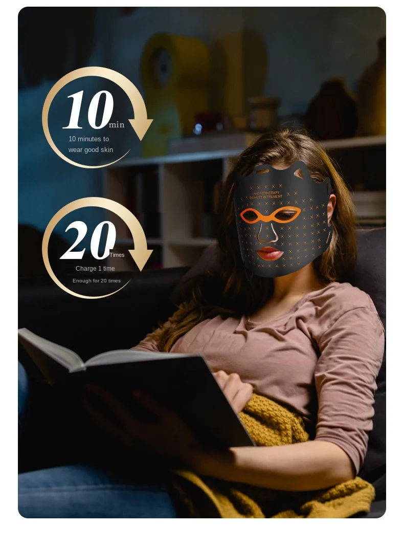 Фотоновая омолаживающая маска для лица косметический инструмент красная