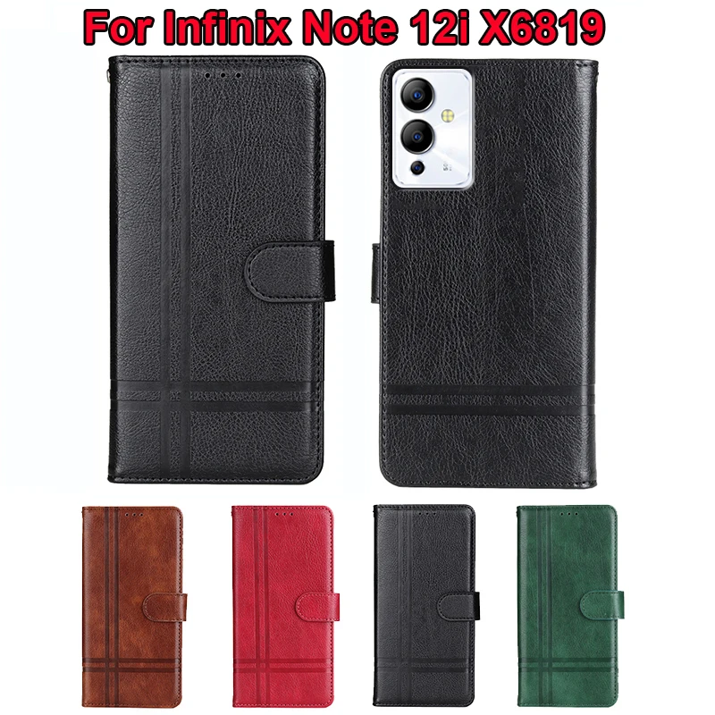 

Leather Case For Infinix Note 12i Capa 6.82" Wallet Coque Phone Funda Flip Cover For Carcasas Infinix Note 12i X6819 Mujer Etui