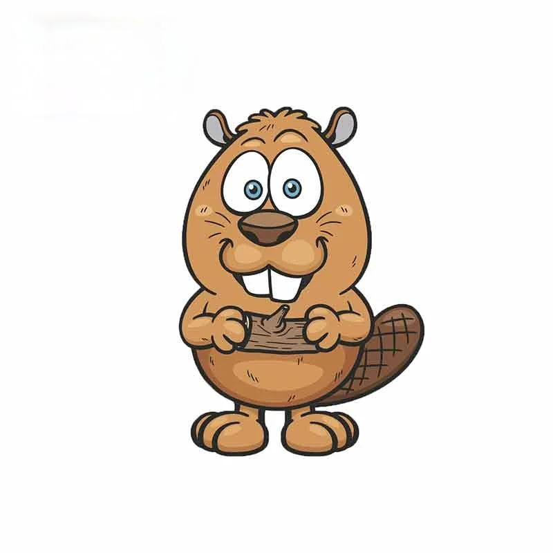 

13cmX9cm Personality Car Stickers Decor Motorcycle Decals Cartoon Beaver Decorative Accessories Sunscreen Waterproof PVC