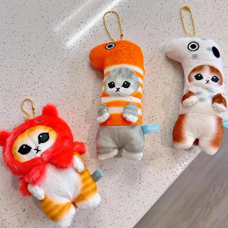 

Брелок с милым котом, кошкой, кошкой, набивным животным, мультяшный плюшевый брелок для зеркала заднего вида, подвесные украшения, милый кот,...