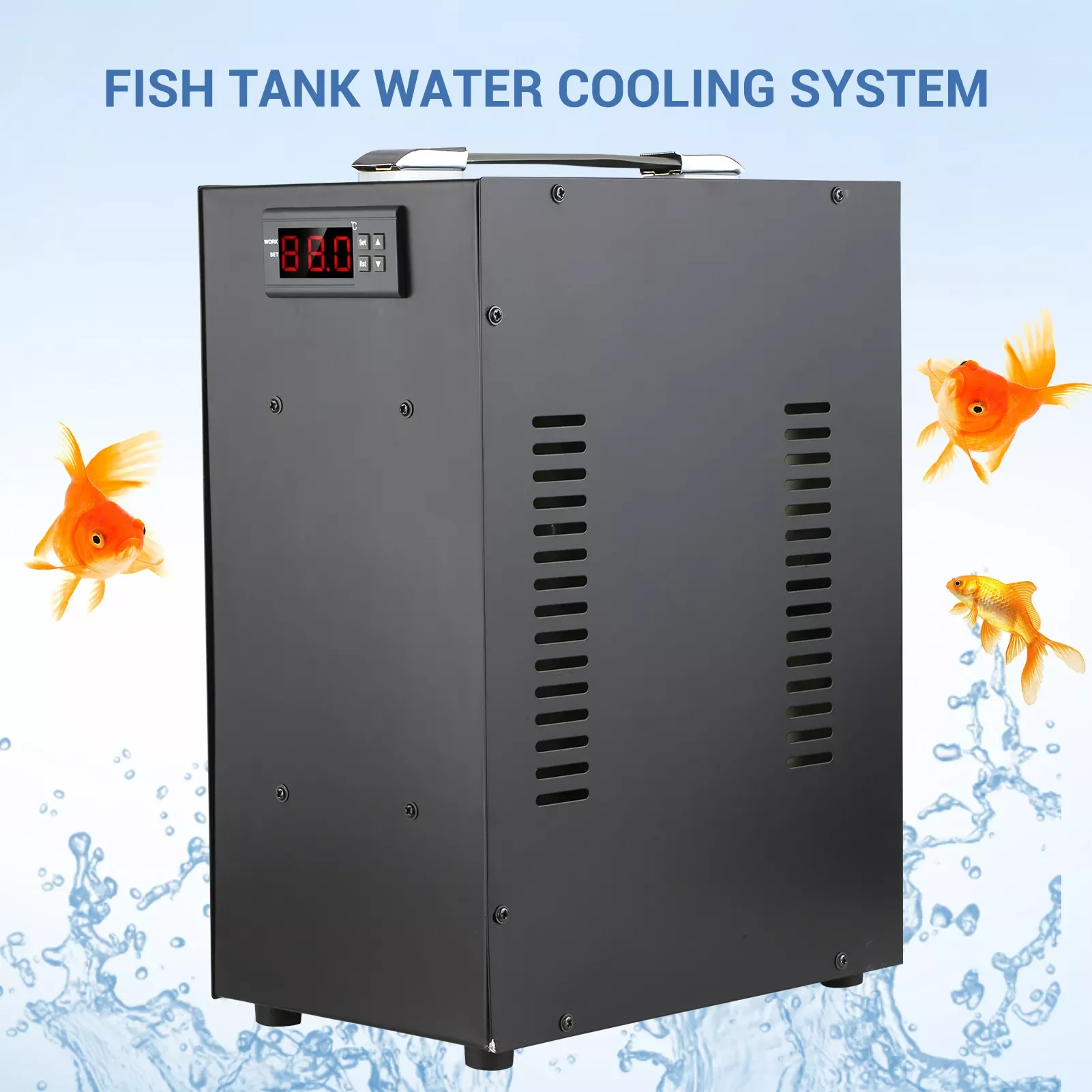 

Охладитель для аквариума с ЖК-дисплеем, тихая система охлаждения для аквариума, 20 40 л, для водоснабжения рыб, травы, кораллов, креветок, сельс...