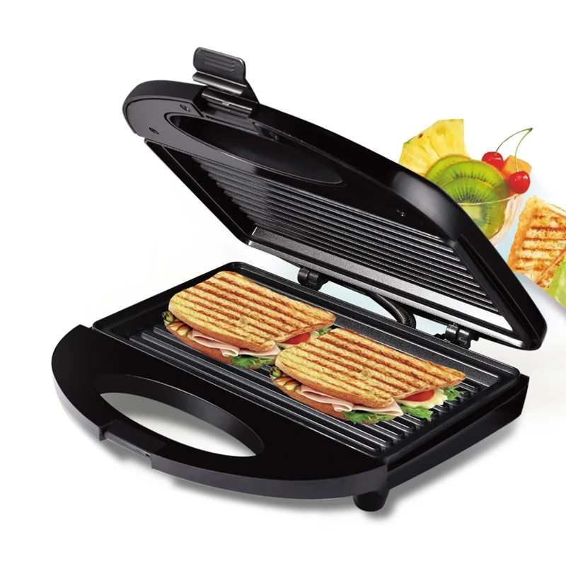 Electric Sandwich Maker Grill Plate Panini 750W Toaster Electric Ovens Cooking Breakfast Maker Egg Waffle US Plug
