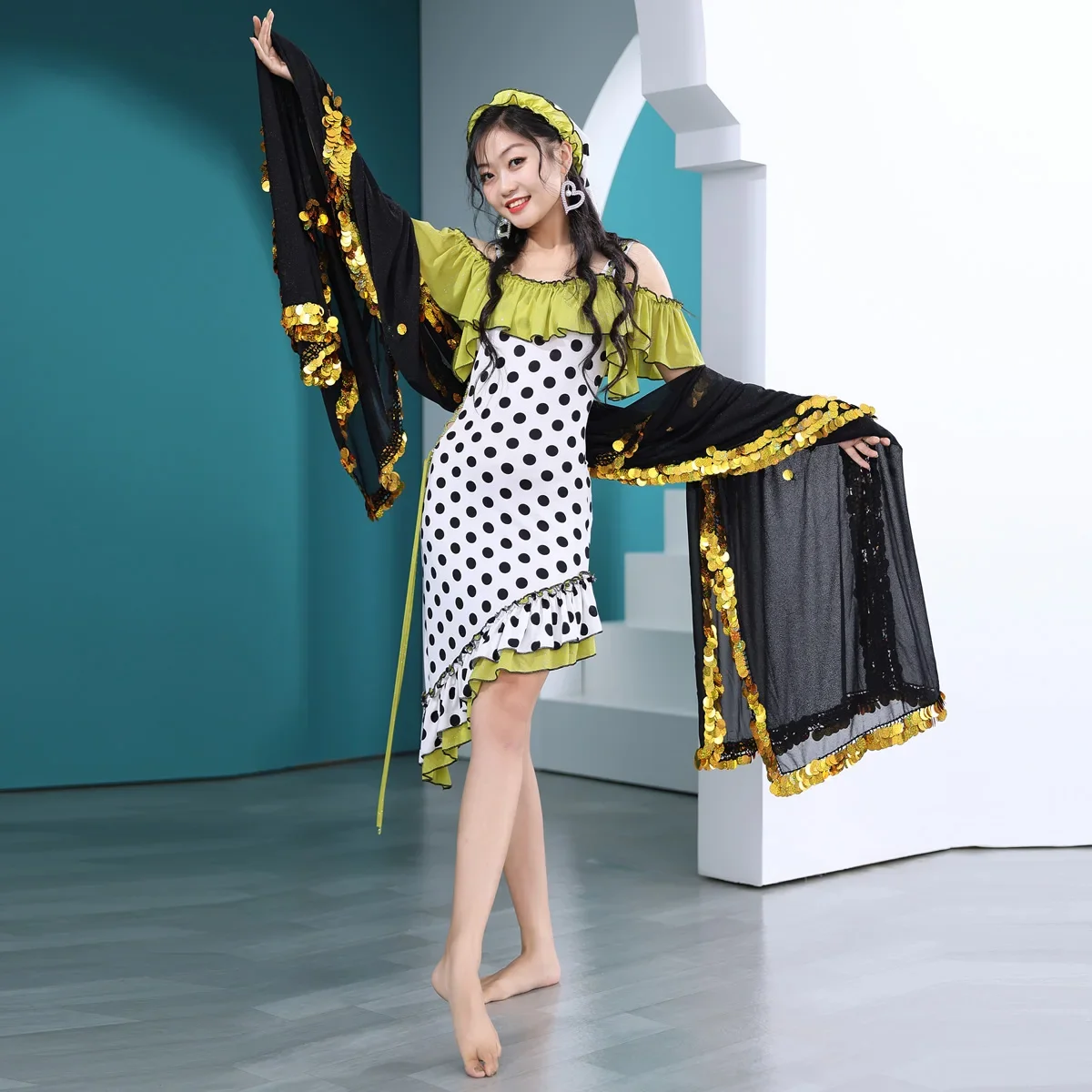 Шаль для танца живота Малайя вуаль с блестками реквизит на сцене аксессуар шарф