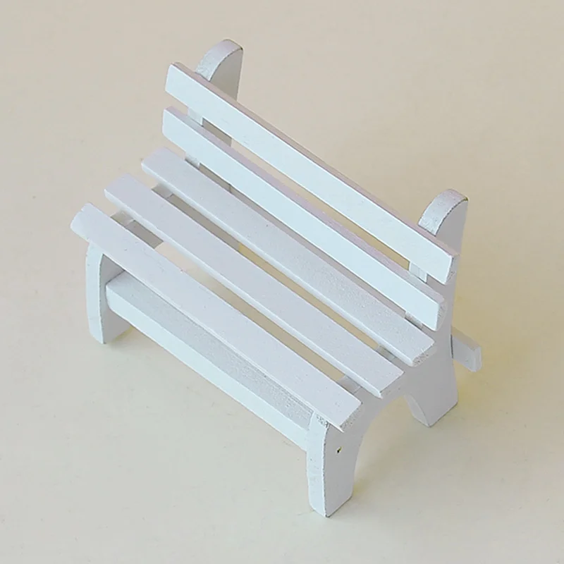 

Mini Living Room White Chair Fairy Tale Garden Craft Chair Mould Home Miniature Accessories Solid Color Wooden Shelf Ornament
