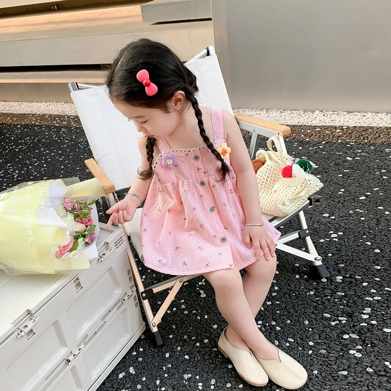 

2023 Summer Girls Clothing Sets Korean Style Floral Lace Sleeveless Tops+Shorts Baby Clothes Children Kids Outfits