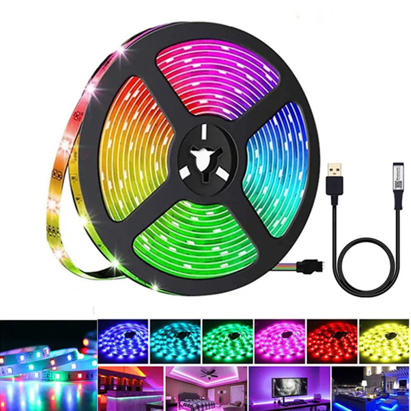 Светодиодная ленсветильник с USB RGB 5 В гибкая светодиодная лента для