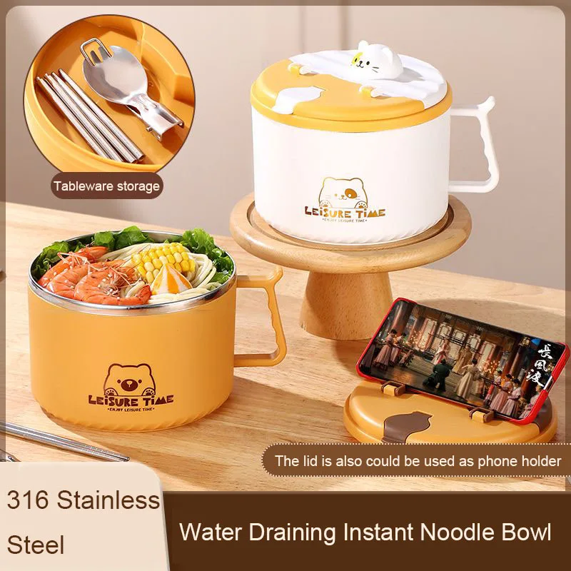 Ланч-бокс из нержавеющей стали 316 контейнеры для еды милый детский ланч-бокс