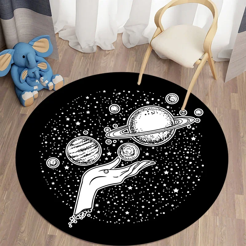 Круглый ковер в богемном стиле Тотем карта Таро напольные коврики спальня ванная
