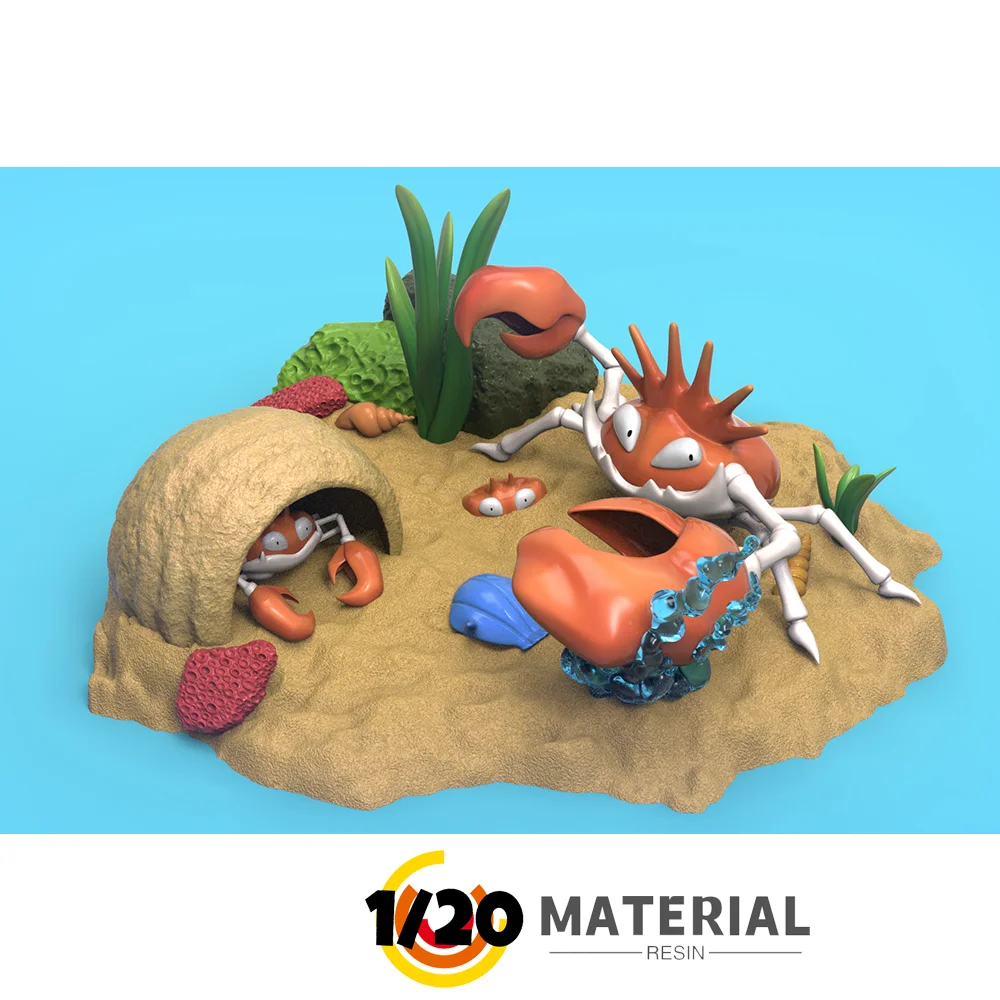 [Предзаказ] 1/20 фигурка из смолы [STPT] -крабби, Kingler и песчаная основа № 098-099