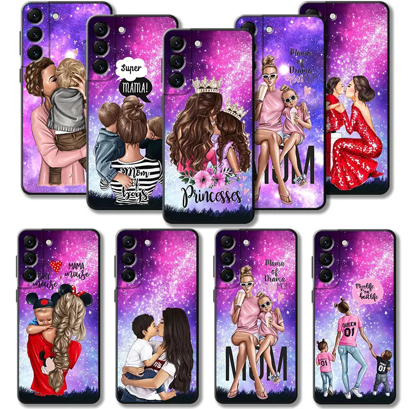

Phone Case For Samsung Galaxy S23 S22 S21 S20 FE Ultra S10 S9 S8 Plus Note 20Ultra 10Plus Shell Woman Girl Super Mom Baby