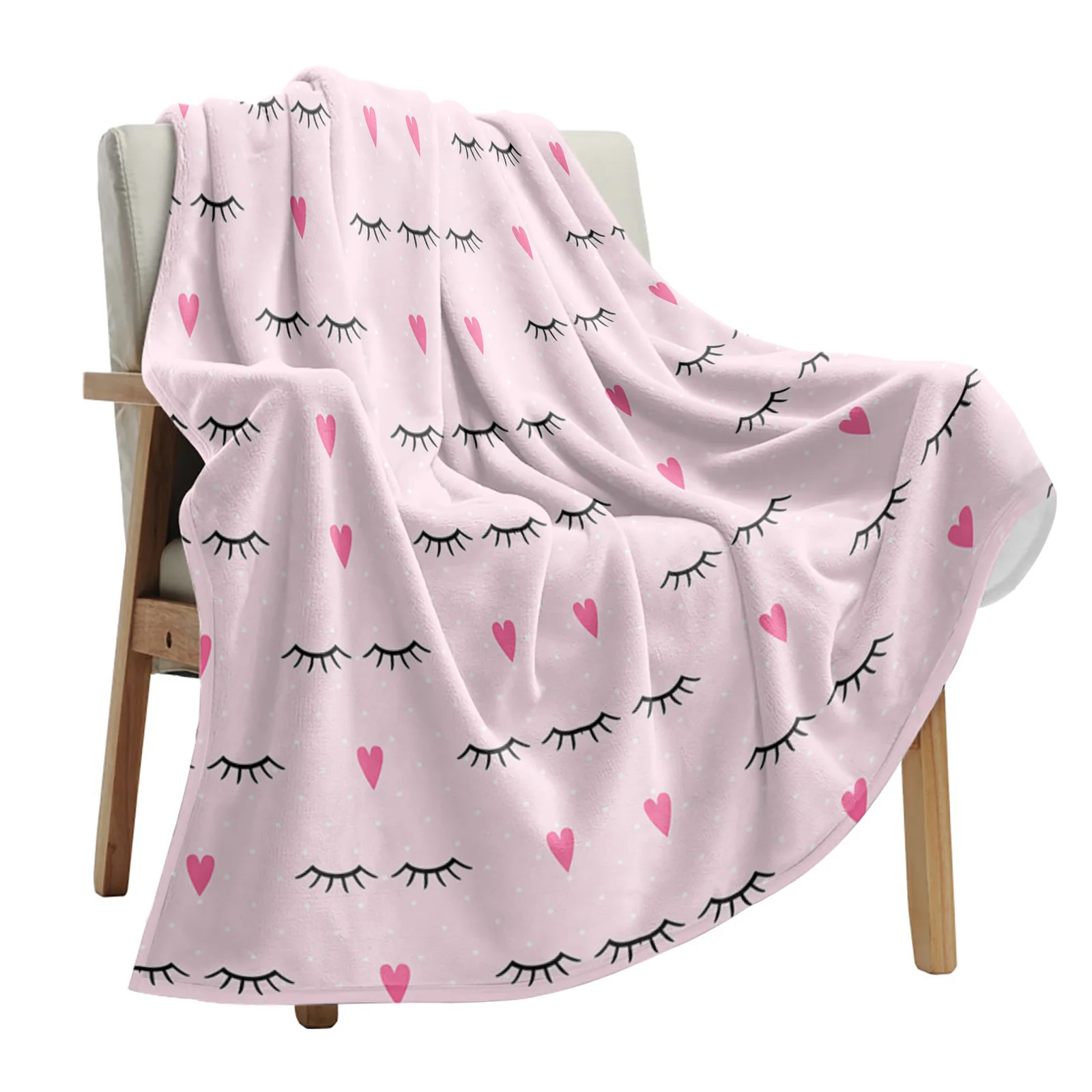 

Одеяло с розовыми глазами и ресницами, портативное мягкое покрывало для кровати, офиса, покрывало из фланели