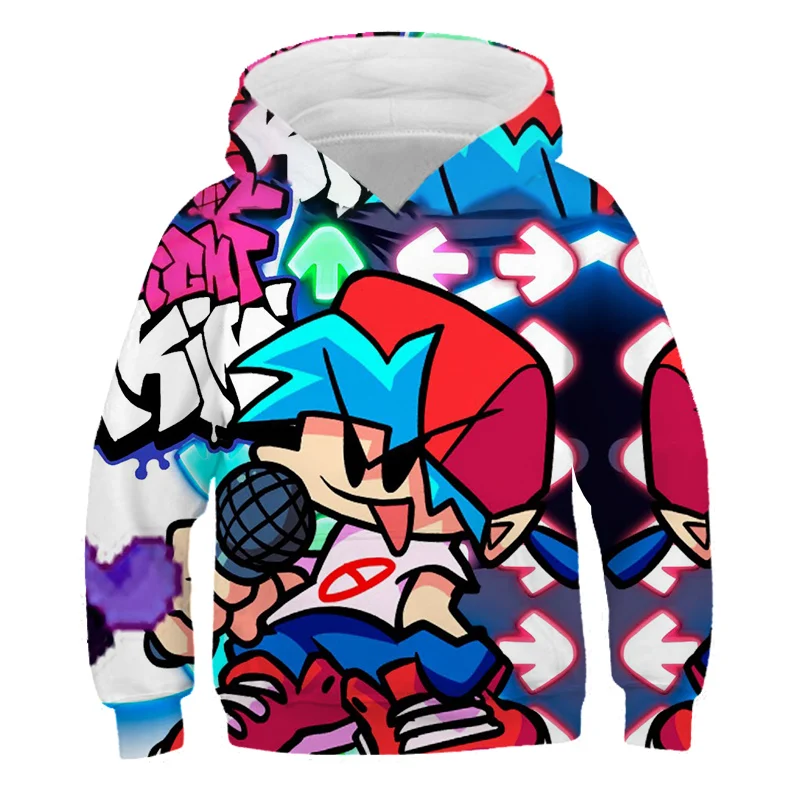 

Anime Singer Game Boys Hoodie Baby Clothing Children's Clothing Cartoon Friday Night Funkin Jogging Sweatshirts 4-14 Teens