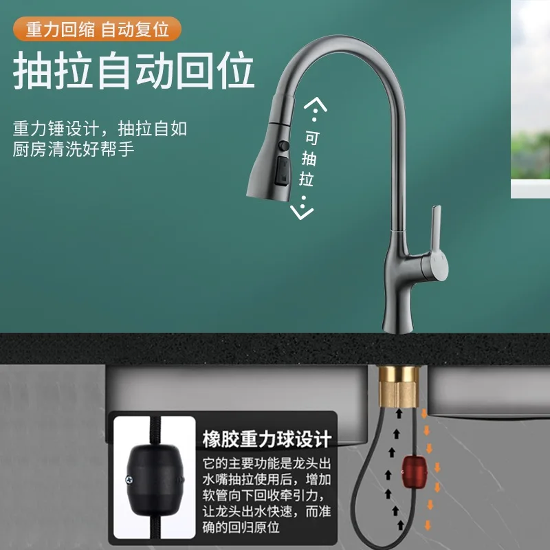 Кухонный Смеситель для овощей многофункциональный медный выдвижной смеситель