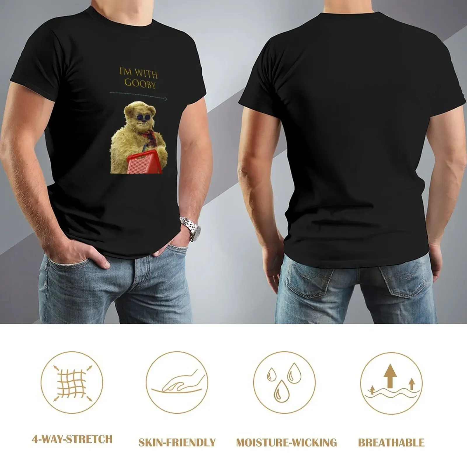 Футболка I'm With Gooby черные рубашки с аниме мужские рисунком