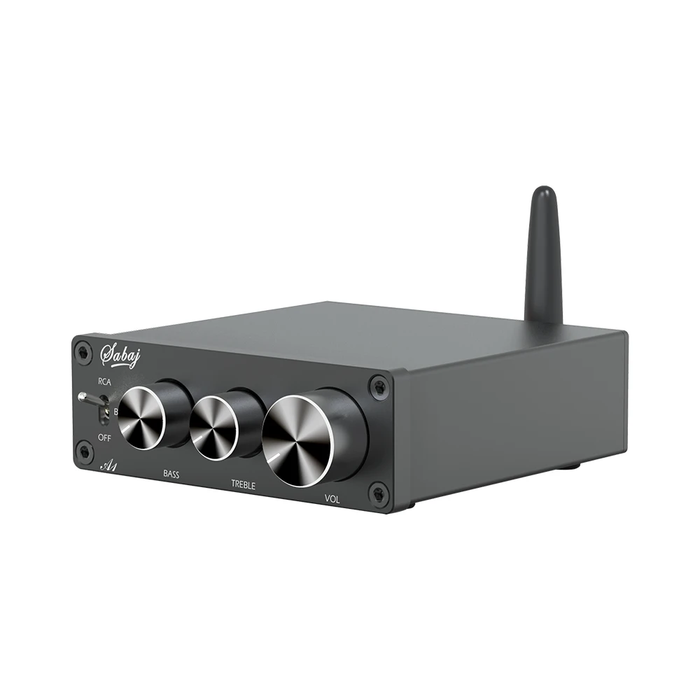 Tanie SABAJ A1 Cyfrowy Wzmacniacz Mocy Bluetooth 80w * 2 Hi-res Audio MA12070 RCA Ręczna Regulacja Tonów Wysokich I Niskich Na Głośnik Pasywny