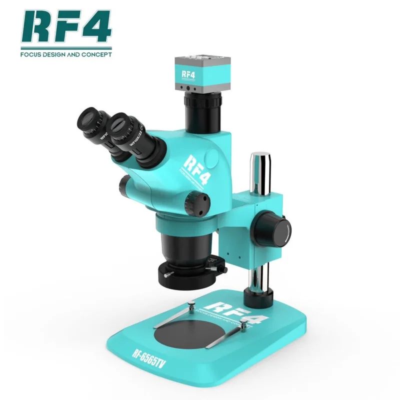 

Микроскоп RF4 RF6565TV, тринокулярный микроскоп с синхронным зумом 6,5x-65X, со светодиодной подсветкой 144 и камерой Ultra HD 4K 1080P