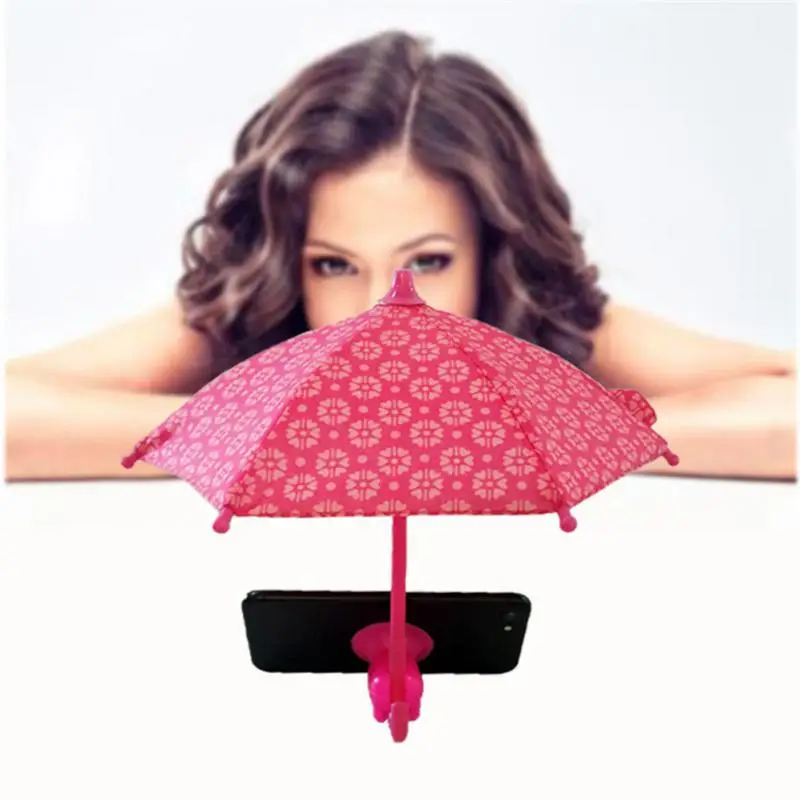 

Universal Mini Umbrella Stand With Suction Cup Cell Phone Stands Cute Kawaii Outdoor Cover Sun Shield Mount For IPhone Holder