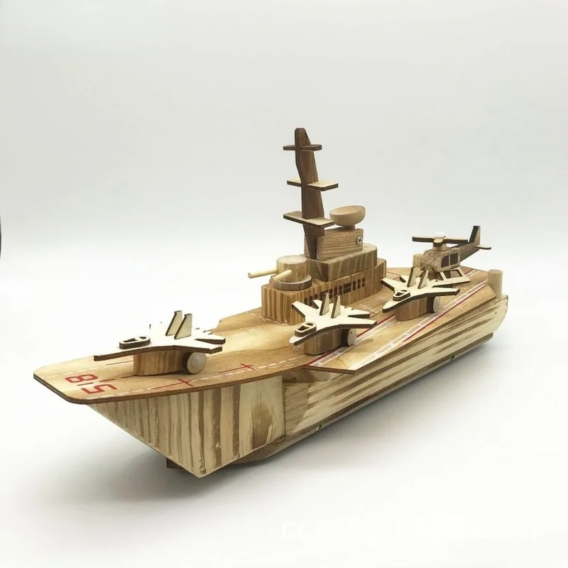 

Wooden Aircraft Carrier Military Model Crafts Ornaments Home Decoration Furnishings Children's Toys and Gifts