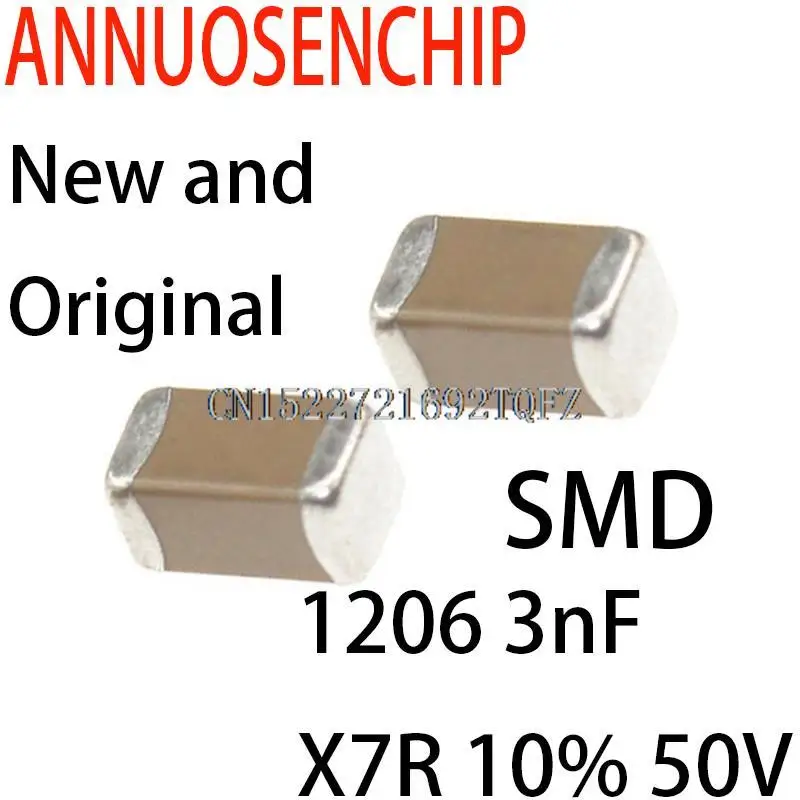 Новые и оригинальные конденсаторы smd 4000 3nF X7R 1206 50 в, 10% шт.