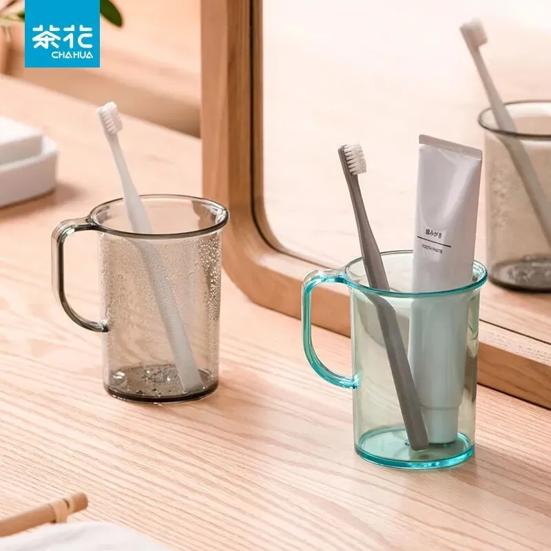 

CHAHUA-Mouthwash Cup, Teeth Brushing Cup, Toothbrush Cup, Toothbrush Cup, Plastic Water Cup, 1 Set in Grey Mug