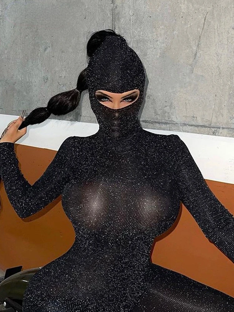 Women Autumn Winter Long Sleeve Backless Bodycon Soild Color Black Jumpsuit Romper Playsuit 2020 Fall Clothes Streetwear