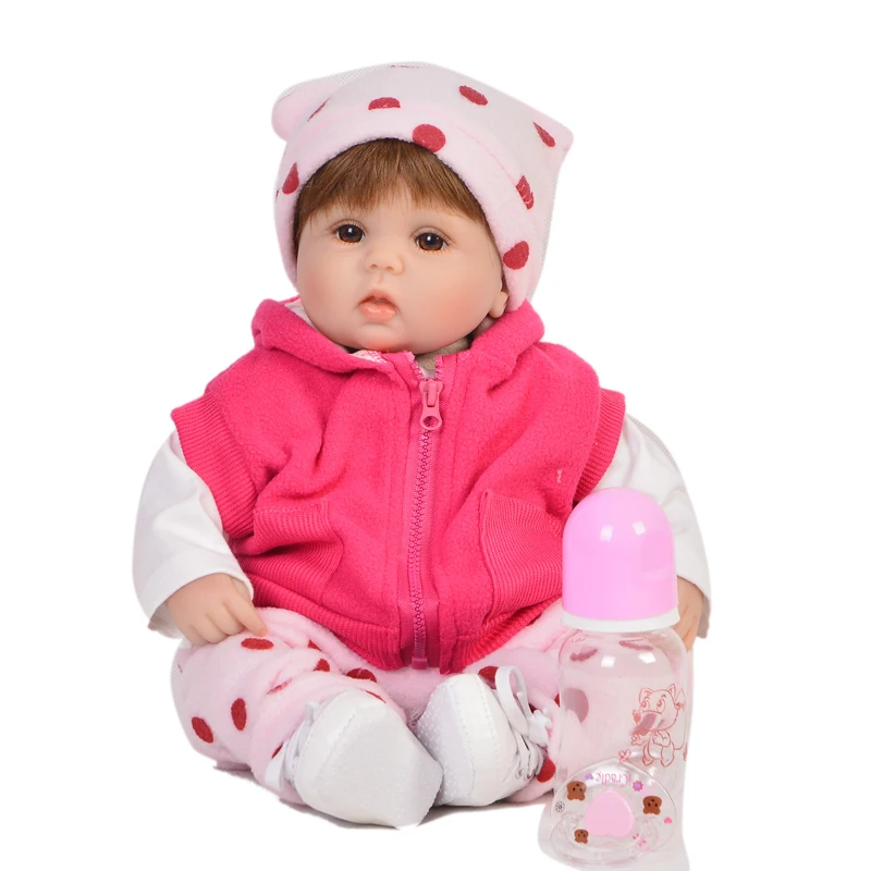 

17 inch bebe Reborn Dolls Babies Cute girl silicone dolls giraffe clothing Newborn Baby Doll alive boneca menina de silicone