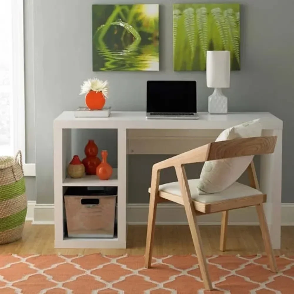 

Computer Desk Table Cube Storage Office Desk, White Pc Desk