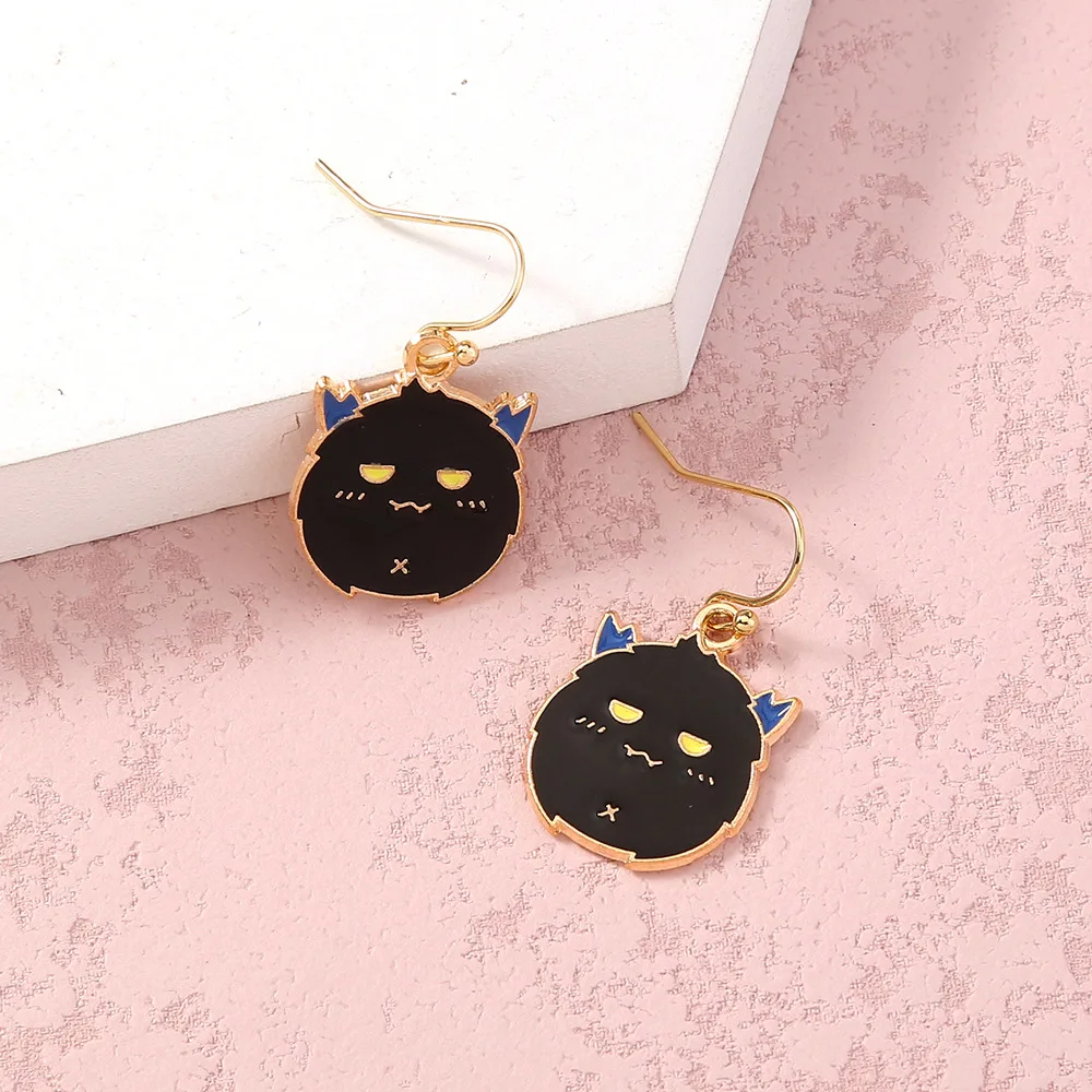Metal Cute Little Ghost Dangle Earrings for Women Candy-colored Halloween Elf Drop Colorful Girls |