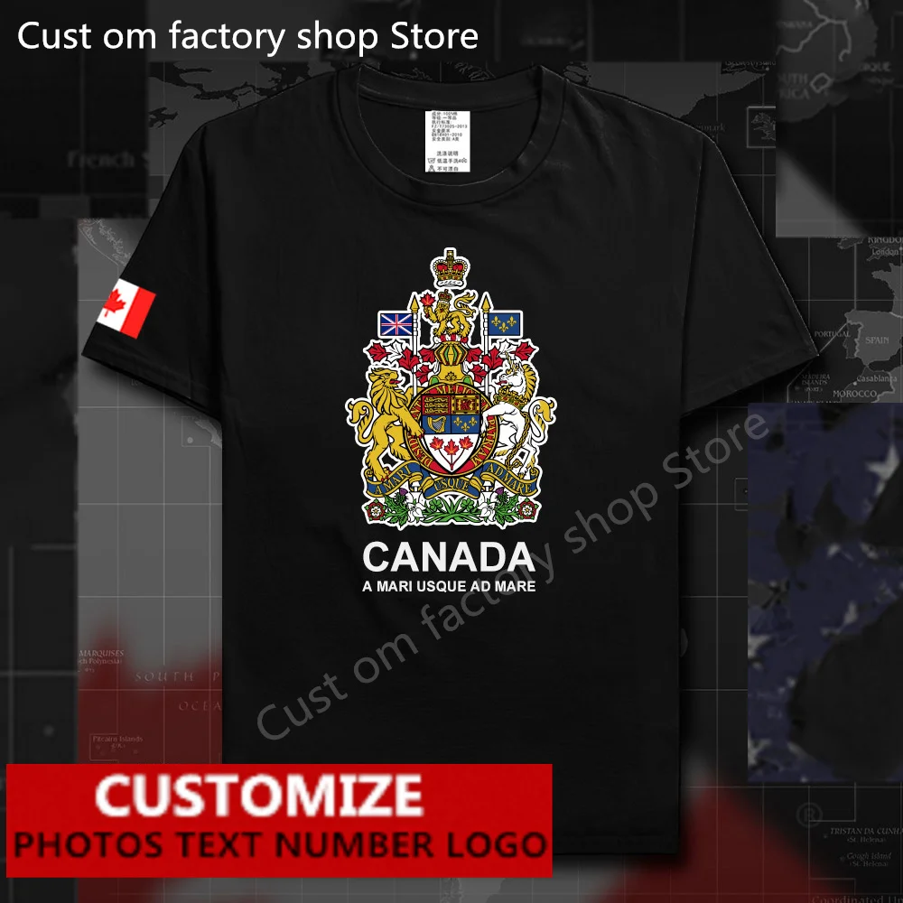 

Canada Canadians Flag ​T shirt Free Custom Jersey Fans DIY Name Number LOGO 100% Cotton T-shirts Men Women Loose Casual T-shirt