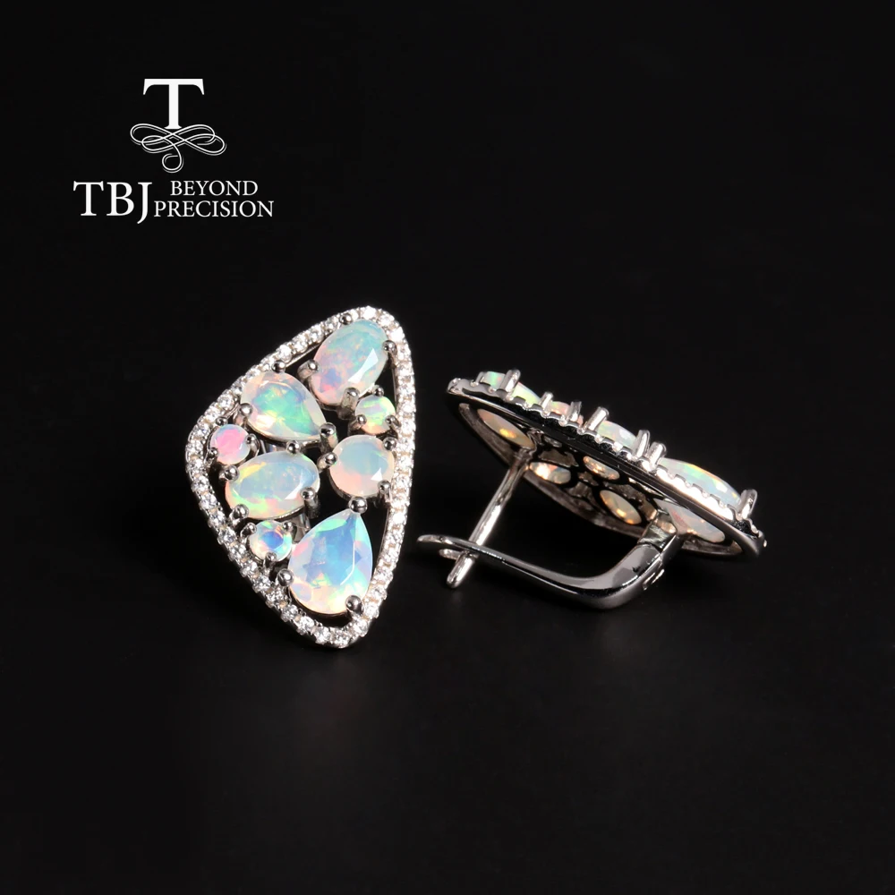 Красочные Редкие октябрьские серьги с натуральным опалом таинственные