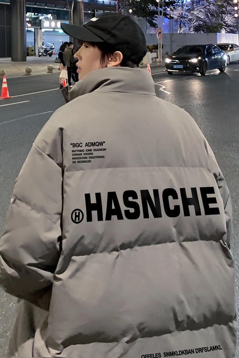 Fashion Men's Retro Style  Autumn Winter New Warm Stand Collar Loose Cotton Jacket Men's Beauty Tidal Print Flower Hoodie Jacket