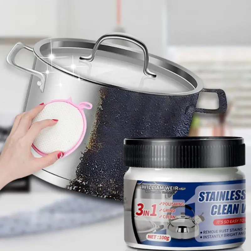 

100g Metal Polish Cream Stainless Steel Cleaning Wax Scratch Rust Remover Long Lasting Shine Aluminum Chrome Polishing Cream