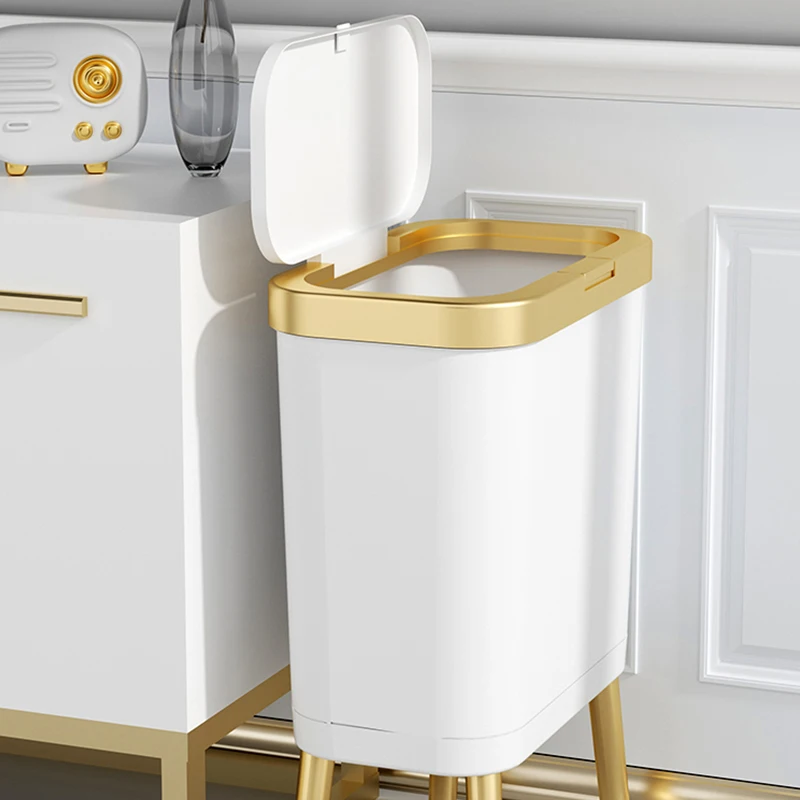 

Toilet Kitchen High-foot Bin Standing Can Large-capacity Bathroom Garbage Dustbin Storage Basket Wastebasket Trash Bucket