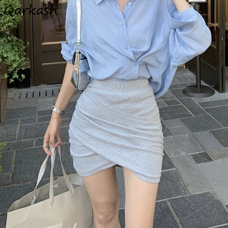 

Skirts Women Slender Girlish Ulzzang Empire Casual Sheer Basic Design Sexy Mini Mujer Club Retro Temperament Daily Korean Style