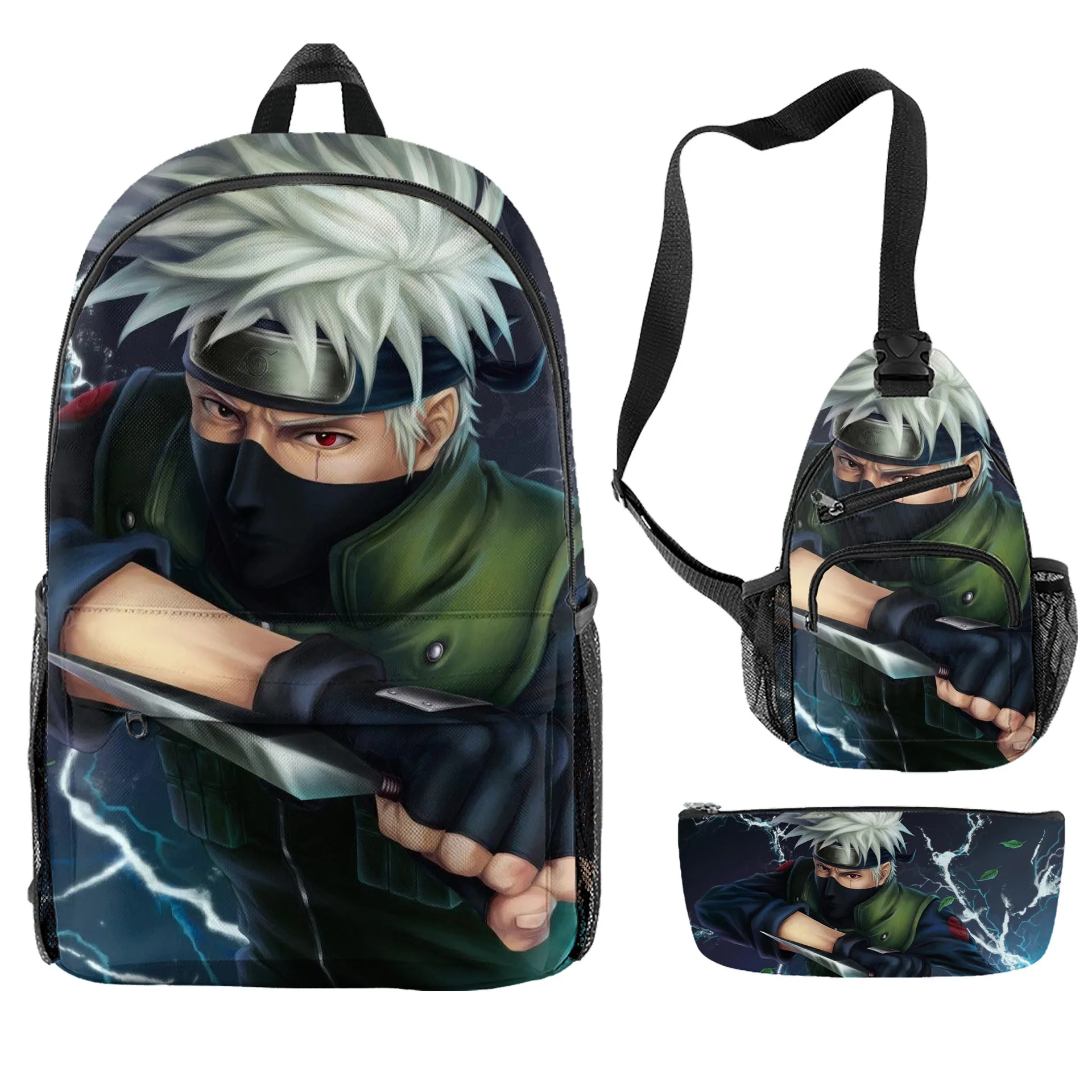 

Backpack NARUTO Naruto Peripheral Fashion Elementary School School Bag Cartoon Anime Backpack Shoulder Bag Pencil Case