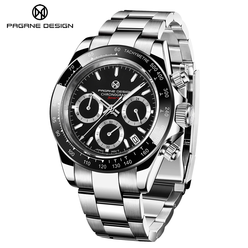 PAGRNE DESIGN Classic Luxury Men's Automatic Quartz Watch 40MM VK63 Sapphire Glass Waterproof Men's Quartz Watch Men's watch enlarge