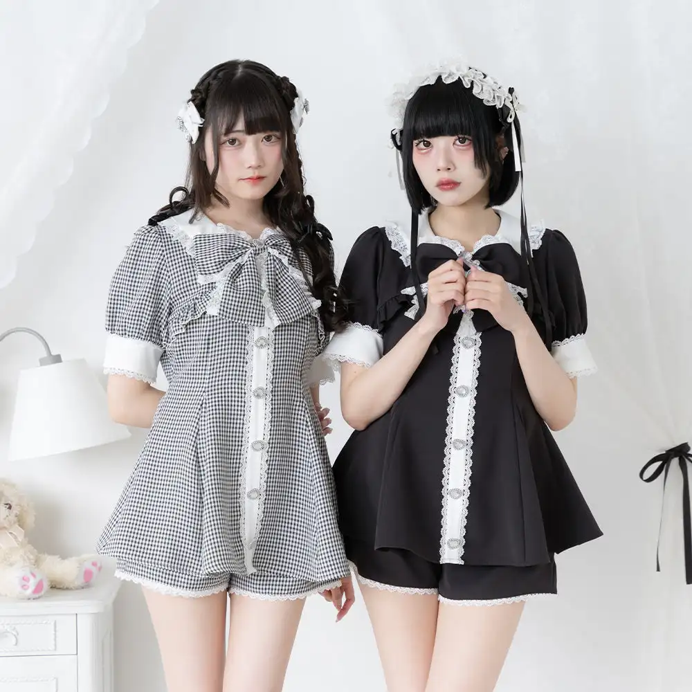 Женский летний костюм с коротким рукавом и шортами