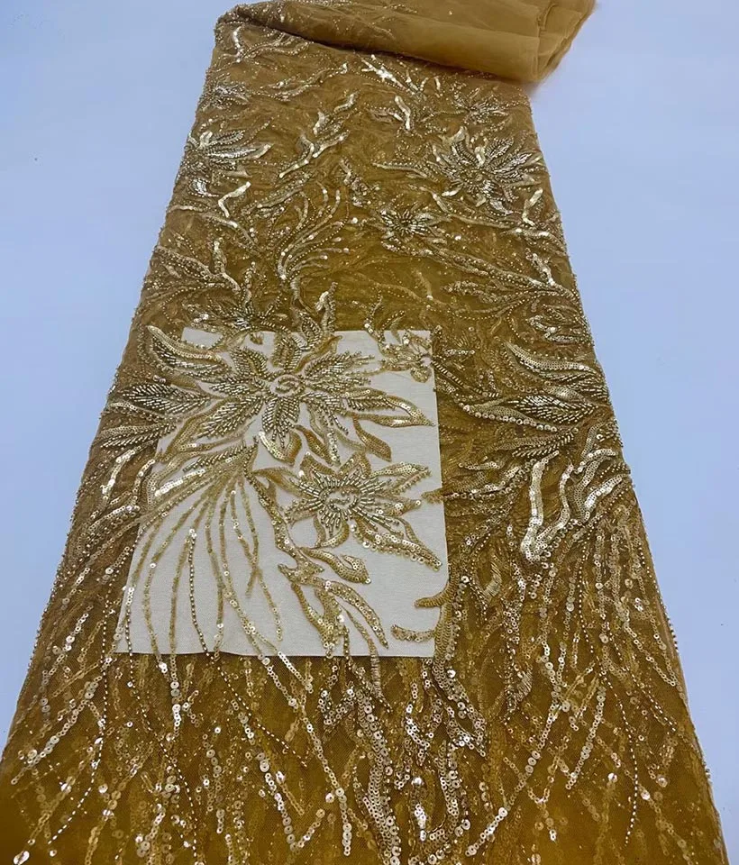 

Новейшая французская тюль, нигерийская сетчатая кружевная ткань, африканская сетка с блестками, кружевная ткань высокого качества для свад...