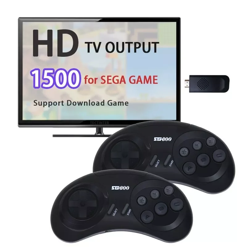 

Bit MD Genesis Wireless Game Console For Sega Genesis Built-in 1500 Classic Mini Video Games HDMI-compatible For Sega Genesis