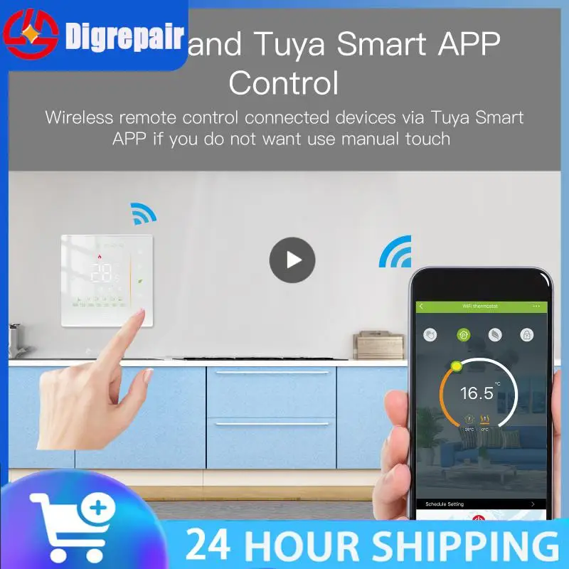 

For Electric Floor Heating Water Temperature Remote Controller Tuya Wifi Smart Thermostat Lcd Display Gas Boiler Touch Screen
