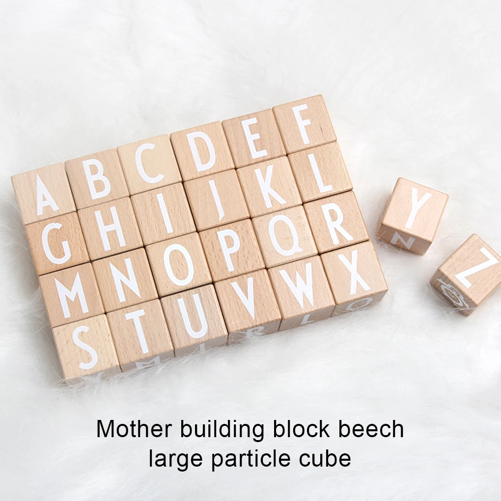 

26Pcs Rustic Nursery Blocks Mini Block Multipurpose Letter Education Toy Smooth Surface Building Household Birthday