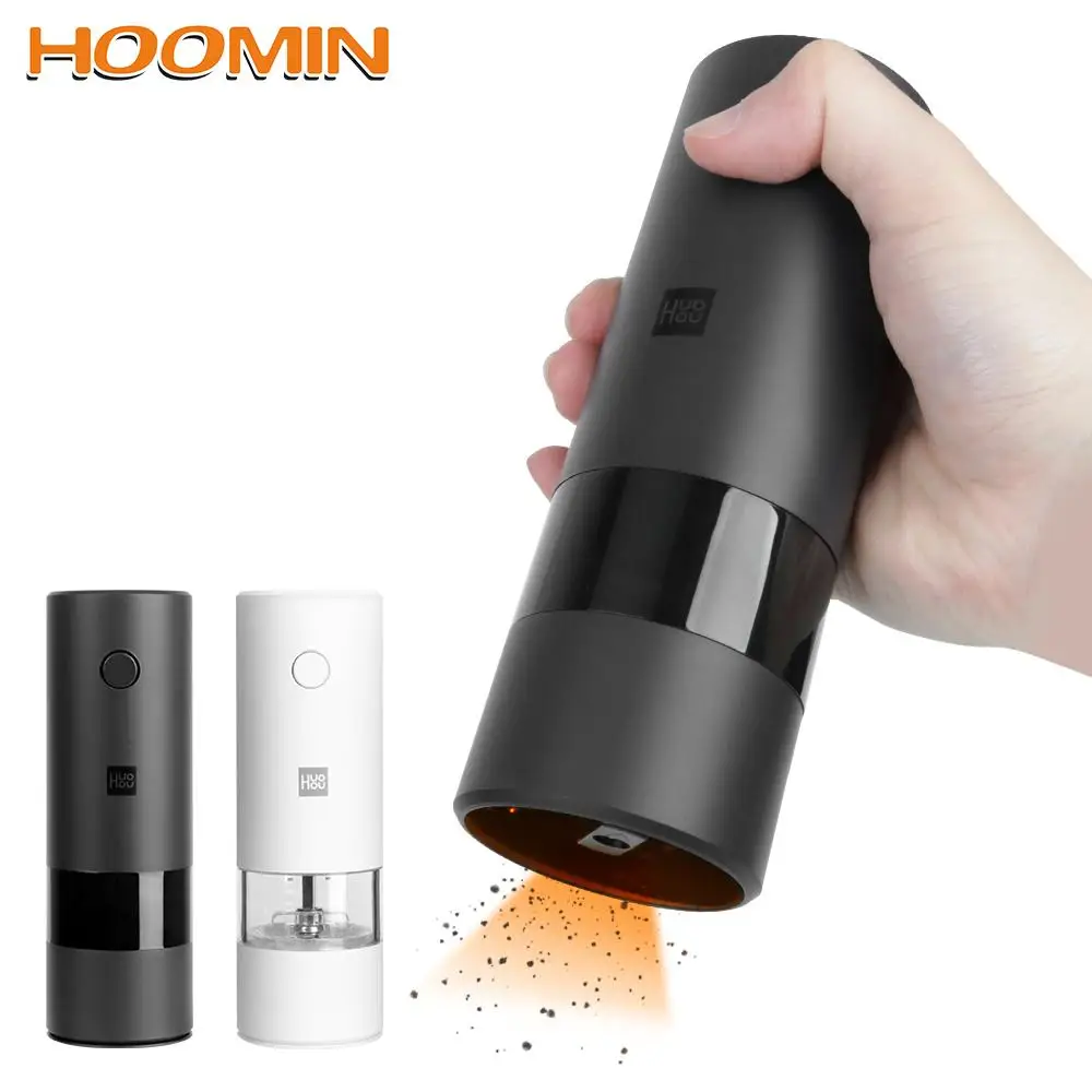 

Электрическая мельница для специй, измельчитель черного и белого цвета для перца в порошке, 5 режимов, для дома, ресторана, грубая мельница д...