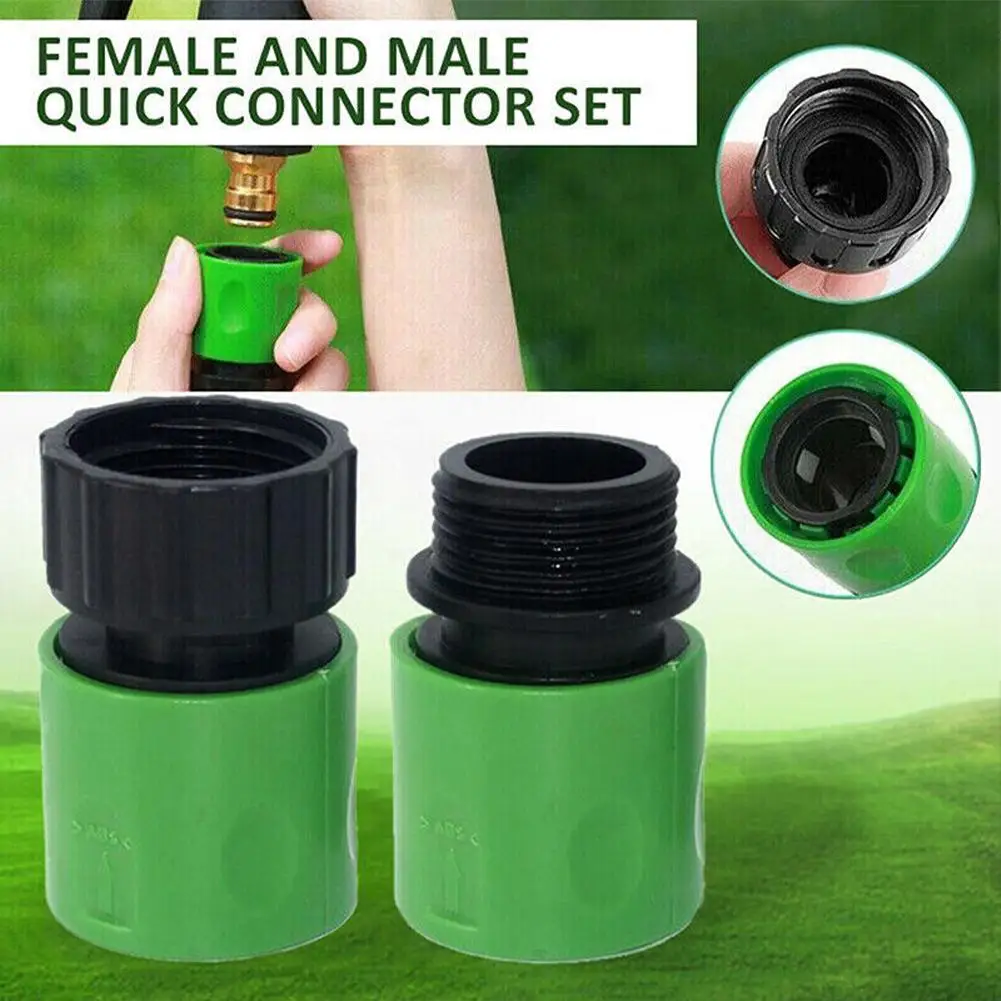 

Garden Watering Hose ABS Quick Connector 3/4” End Double Male Hose Coupling Joint Adapter Extender Set For Hose Pipe Tube System